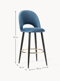 Taburete Alto De Terciopelo Rachel