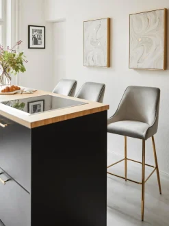 Taburete Alto De Terciopelo Ava