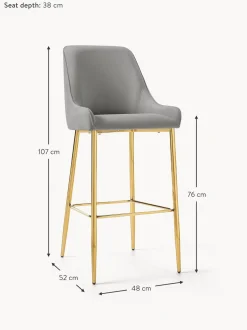 Taburete Alto De Terciopelo Ava