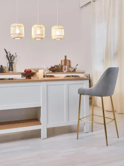 Taburete Alto De Terciopelo Ava