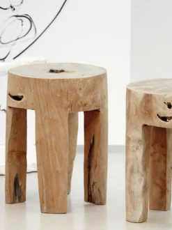 Taburete De Teca Java