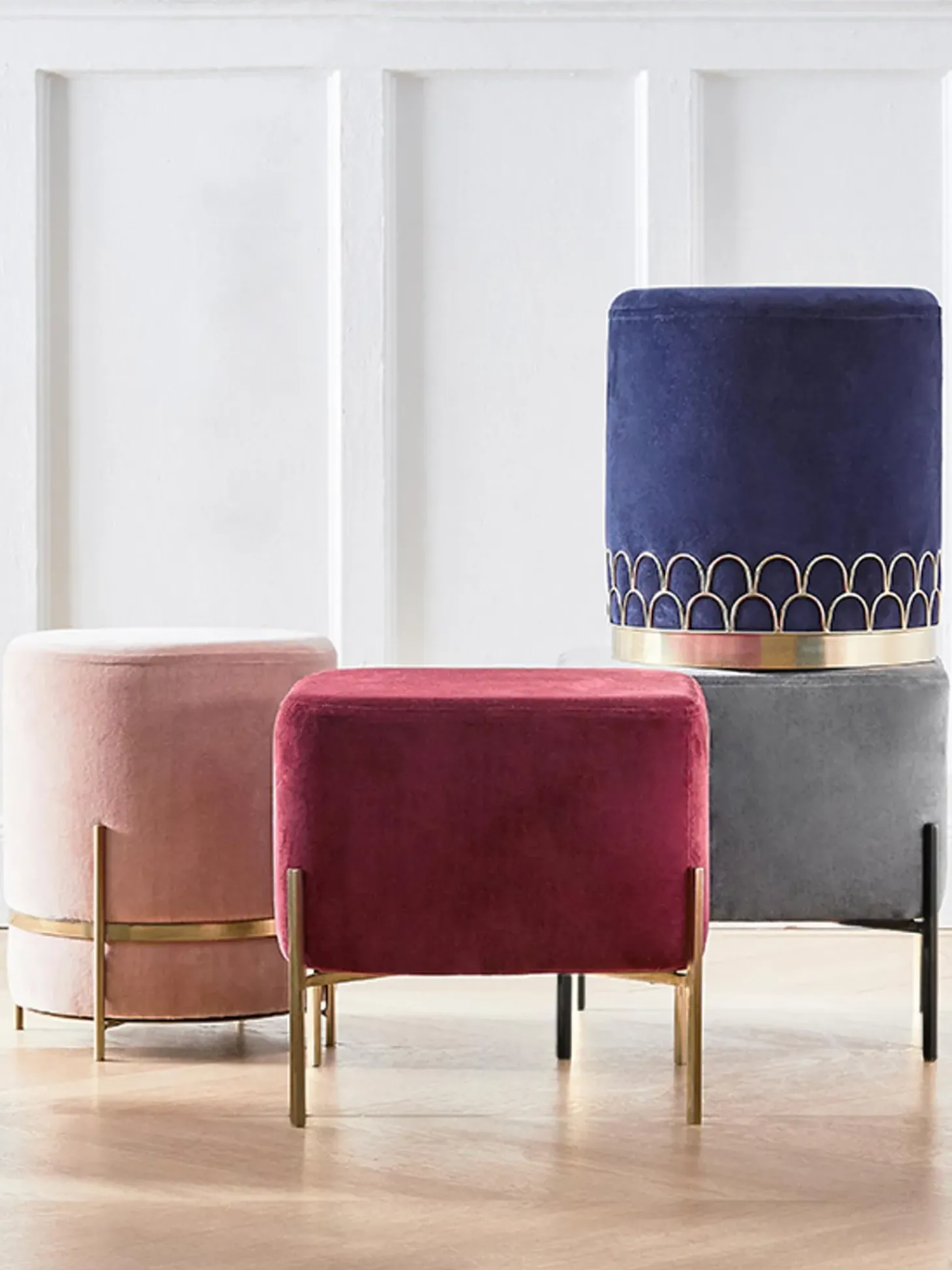 Taburete De Terciopelo Harper