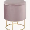 Taburete De Terciopelo Polina, Con Espacio De Almacenamiento