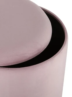 Taburete De Terciopelo Polina, Con Espacio De Almacenamiento