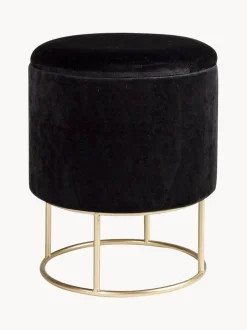 Taburete De Terciopelo Polina, Con Espacio De Almacenamiento