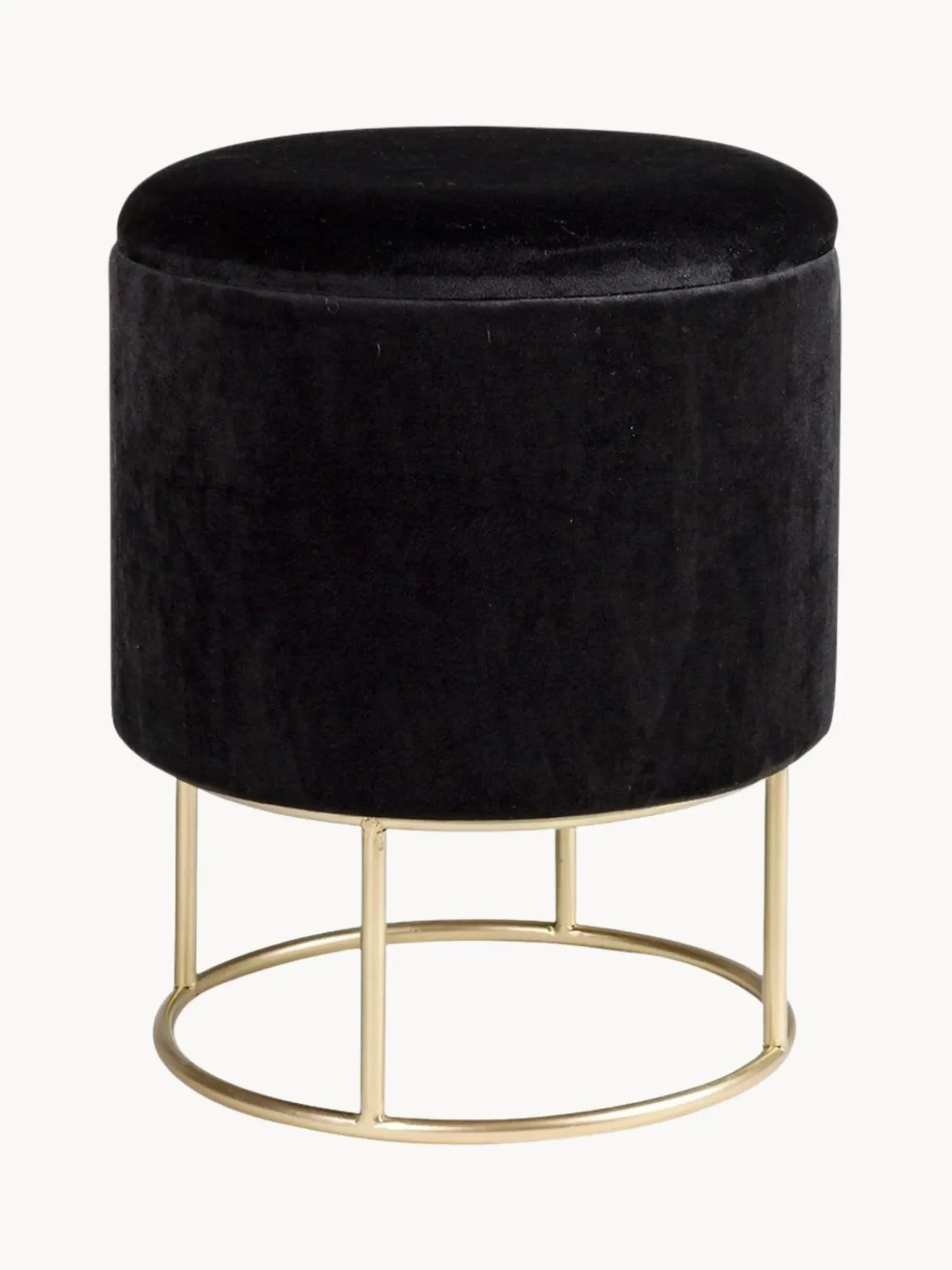 Taburete De Terciopelo Polina, Con Espacio De Almacenamiento