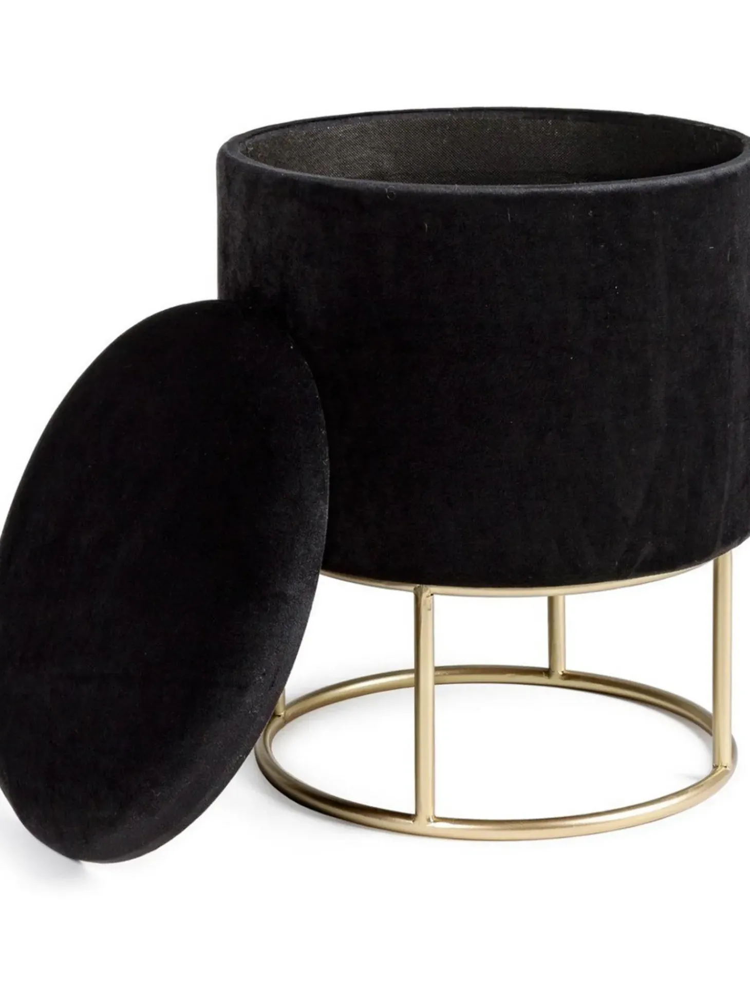 Taburete De Terciopelo Polina, Con Espacio De Almacenamiento