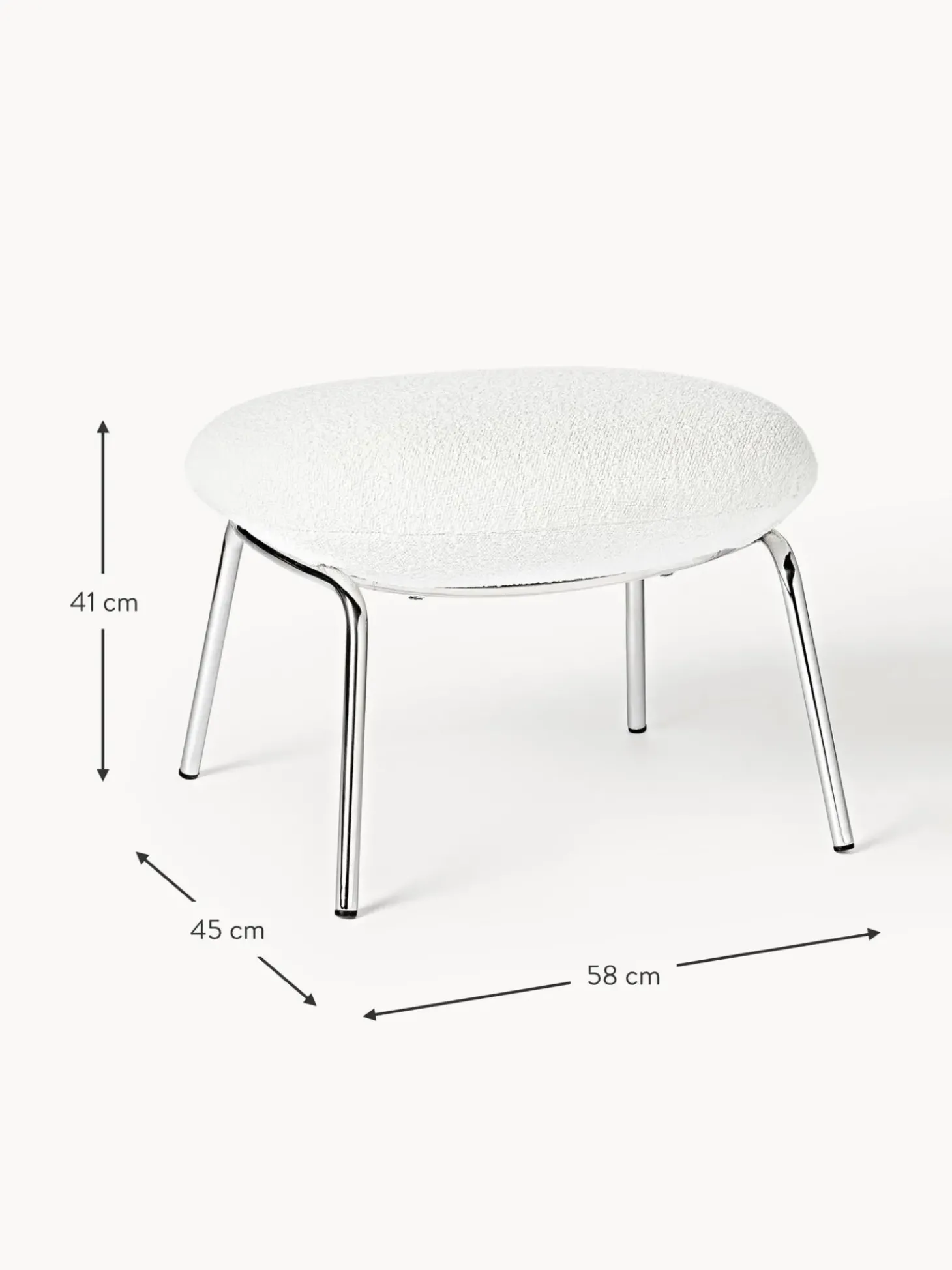 Taburete En Tejido Boucle Luan