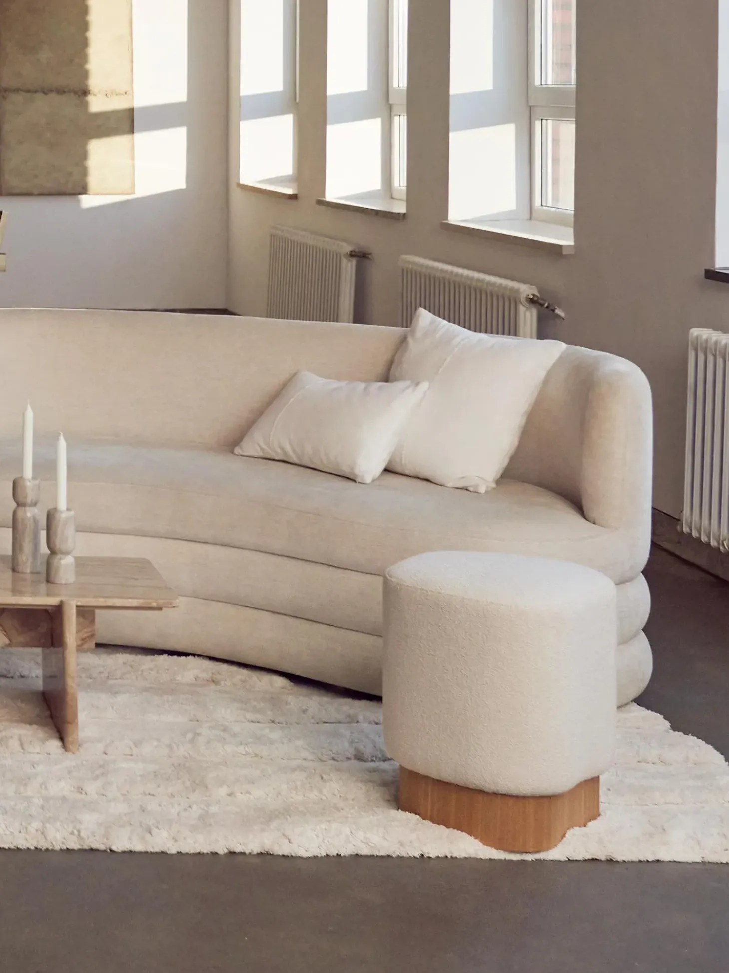 Taburete En Tejido Boucle Yves