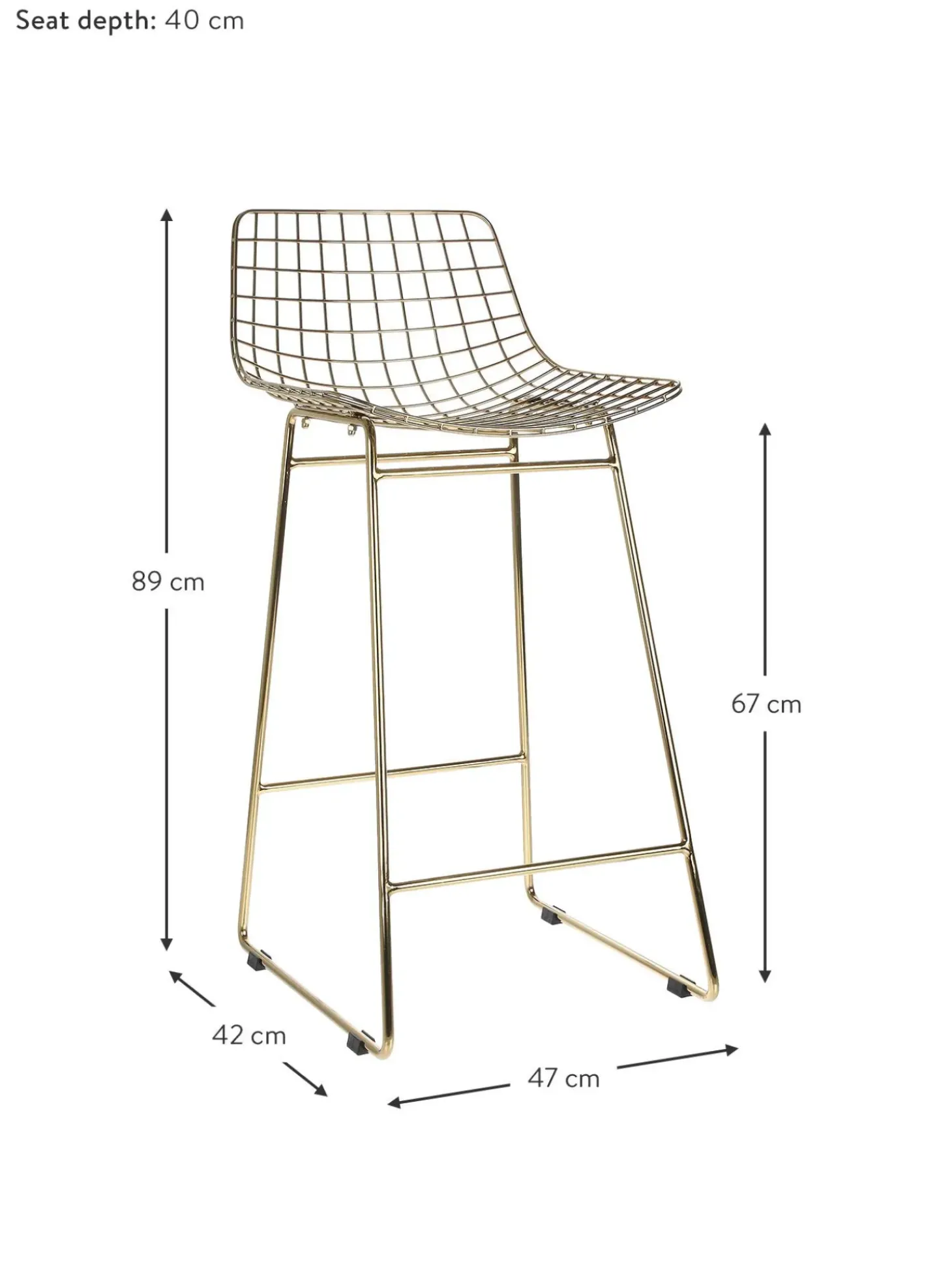 Taburetes Alto De Metal Wire, 2 Uds.