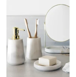 Vaso Cepillo De Dientes De Marmol Lux